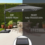Best Choice Products 9x12ft LED Cantilever Patio Umbrella w/Base Included & - Image 6