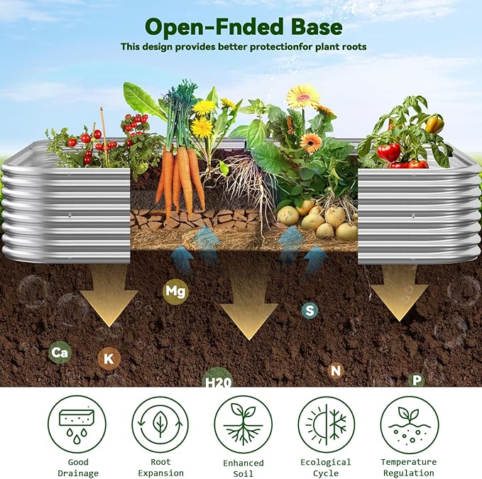 2 Pack Tall 8x4FT Raised Beds for Gardening, Corrugated Galvanized Steel Raised - Image 4