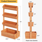 Vertical Wooden Raised Garden Bed Planters Wood Planter Kit Plant Stand Flower - Image 3