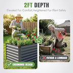 INNO STAGE 8x3x2ft Galvanized Raised Garden Bed, Raised Garden Bed Kit-Metal - Image 2