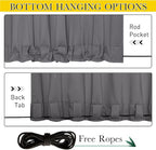 NICETOWN 2 Panels Outdoor Curtains Waterproof Pocket & Back Tab on Top & Bottom - Image 2