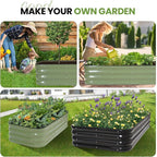 2Pcs 3-in-1 Adjustable Raised Garden Bed Kit | Galvanized Planter Boxes - Image 9