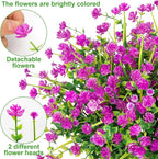20 Bundles Artificial Flowers for Outdoors Fake Plastic Flowers UV Resistant - Image 3