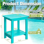 Y&M Outdoor Side Table, HIPS Adirondack Small Double Layer Table, Waterproof - Image 5