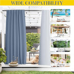 NICETOWN 2 Panels Outdoor Curtains Waterproof Pocket & Back Tab on Top & Bottom - Image 7