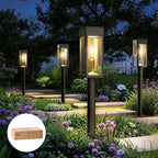 Philips 2 Packs Solar Pathway Lights Outdoor, Glass Metal Led Garden Landscape - Image 2