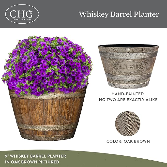 Classic Home and Garden Whiskey Barrel Planters - Image 2