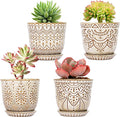 Gepege Succulent Pots, 4 Inch Small Indoor Ceramic Planter Pot by Gepege