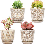 Gepege Succulent Pots, 4 Inch Small Indoor Ceramic Planter Pot by Gepege