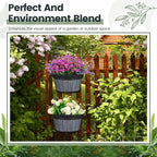 Layhit 6 Pcs Wall Hanging Planters Outdoor Pot Planter Wine Barrel Planter - Image 5