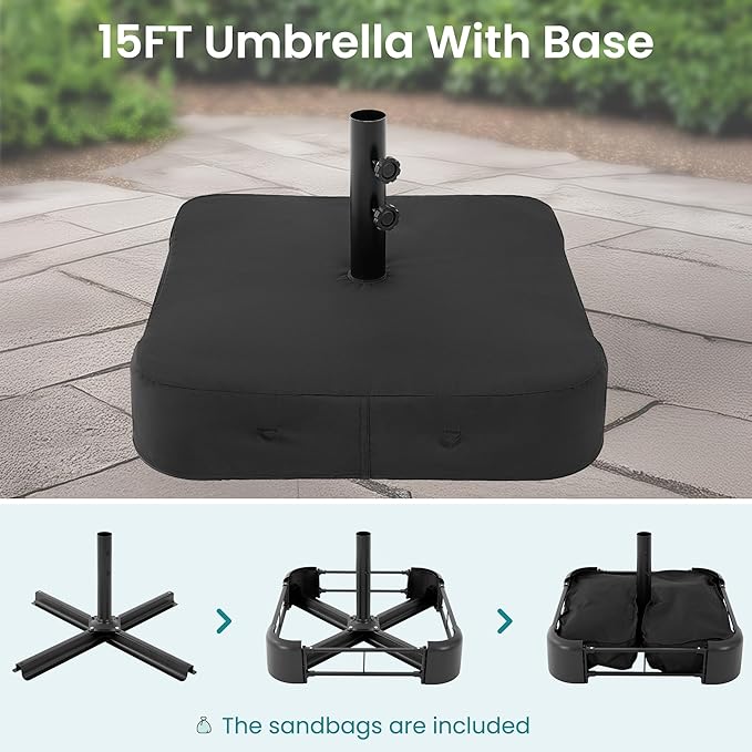 DUMOS 15FT Large Patio Umbrella - Image 3