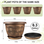 16 Inch Large Planter Pot for Plants Indoor Outdoor, 4 Pack Plastic Flower Pots - Image 4
