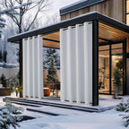 NICETOWN 2 Panels Greyish White Privacy Outdoor Curtains - Image 9