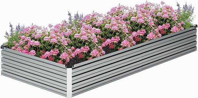 2PCS 8x4x1FT Galvanized Raised Garden Bed Kit, Vegetable Boxes-Rectangle Metal - Image 9