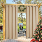 NICETOWN Outdoor Curtain for Patio Waterproof, Sunlight Block Rustproof Grommet by NICETOWN