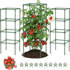 MQUPIN Tomato Cages, 4 Packs Square Tomato Cage by MQUPIN