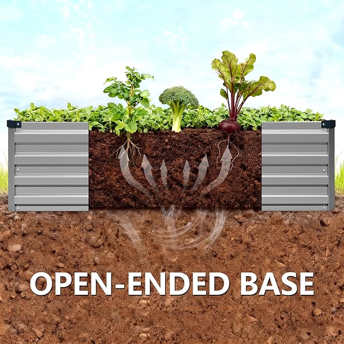 Vengarus 8x4x1FT Galvanized Raised Garden Bed Kit, Outdoor Metal Planter Box - Image 6