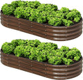 SnugNiture 2 Pcs 6x3x1ft Raised Garden Bed Kit, Outdoor Oval Metal Garden by snugniture