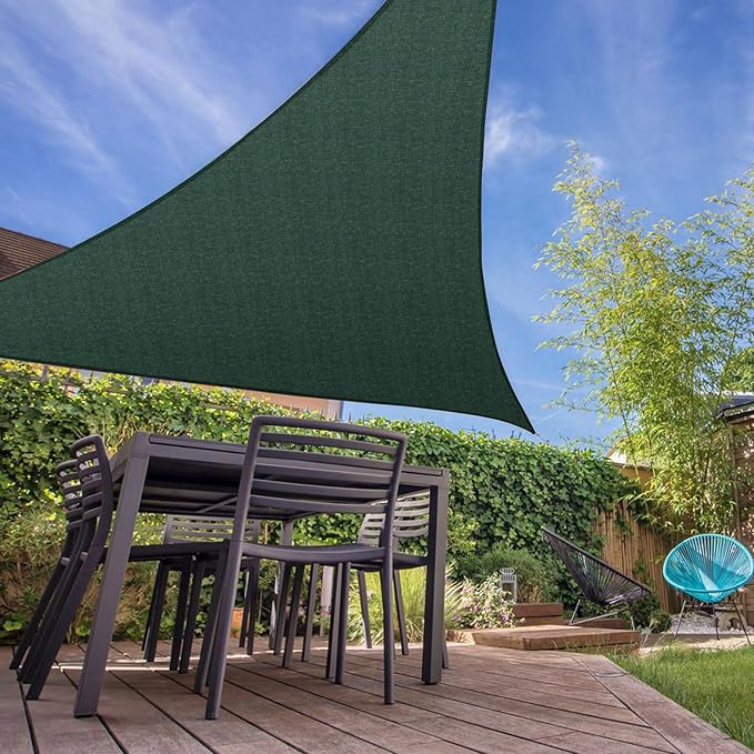 E&K Sunrise 15' x 15' x 15' Sun Shade Sail Triangle Canopy Shade Cover UV Block - Image 7