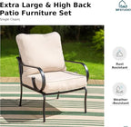 MFSTUDIO 7 Seats Metal Patio Furniture Sets, 6 Pieces Outdoor Sectional Sofa - Image 8