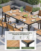 67" HDPS Outdoor Patio Dining Table, Aluminum-Edged Outdoor Dining Table - Image 2