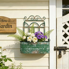 Rustic Metal Wall Planter Vintage Wall Mounted Flower Pot Distressed Wall - Image 4
