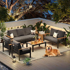 Aoxun Aluminum Patio Furniture Set 7 Seats, Oversized Outdoor Sectional - Image 9