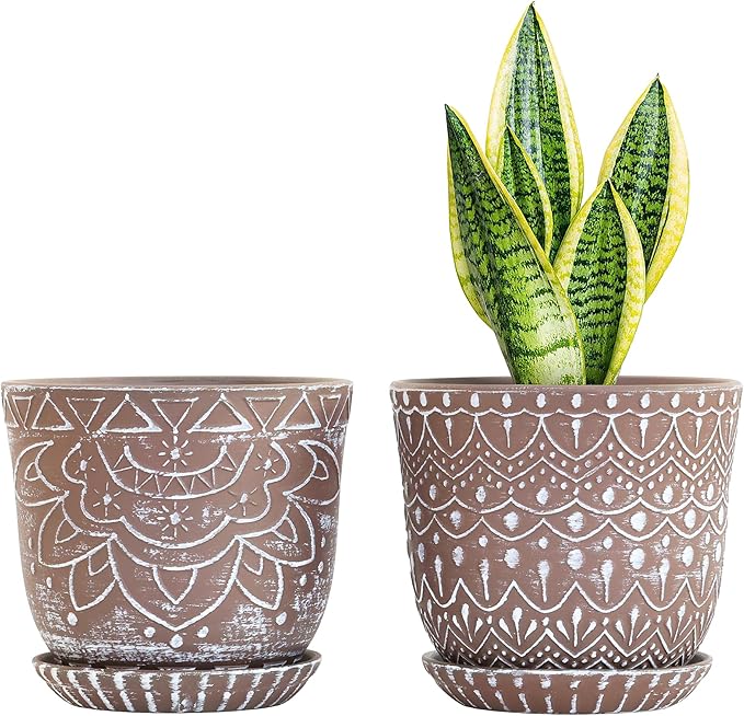 Gepege Ceramic Planter, 6 Inch Plant Pot by Gepege