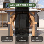 Aoxun 8'x8' Hardtop Gazebo, Aluminum Frame Permanent Pavilion - Image 5