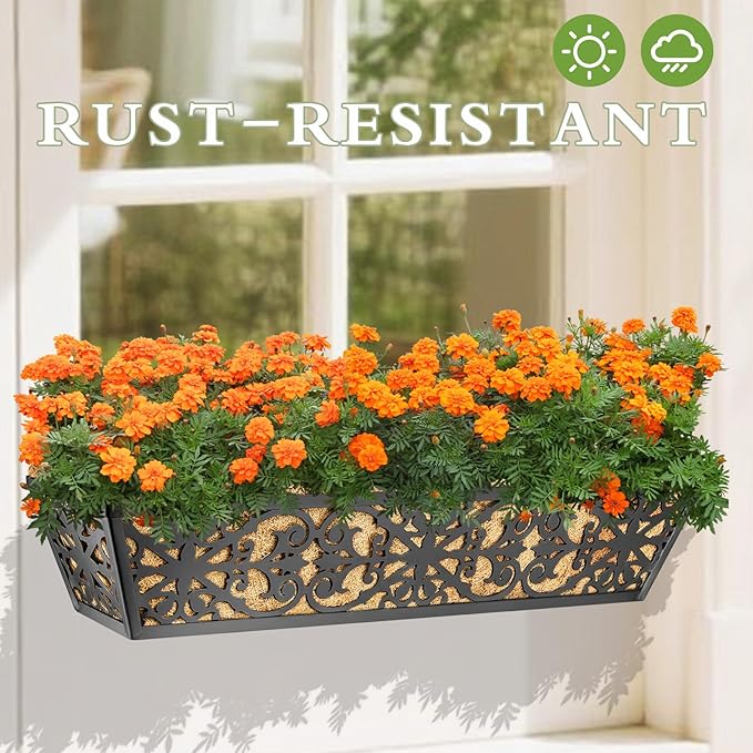 6 Pack 30 Inch Window Boxes Planters Railing Planter Box - Image 8