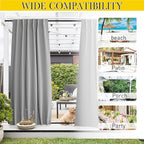 NICETOWN 2 Panels Outdoor Curtains Waterproof Pocket & Back Tab on Top & Bottom - Image 8