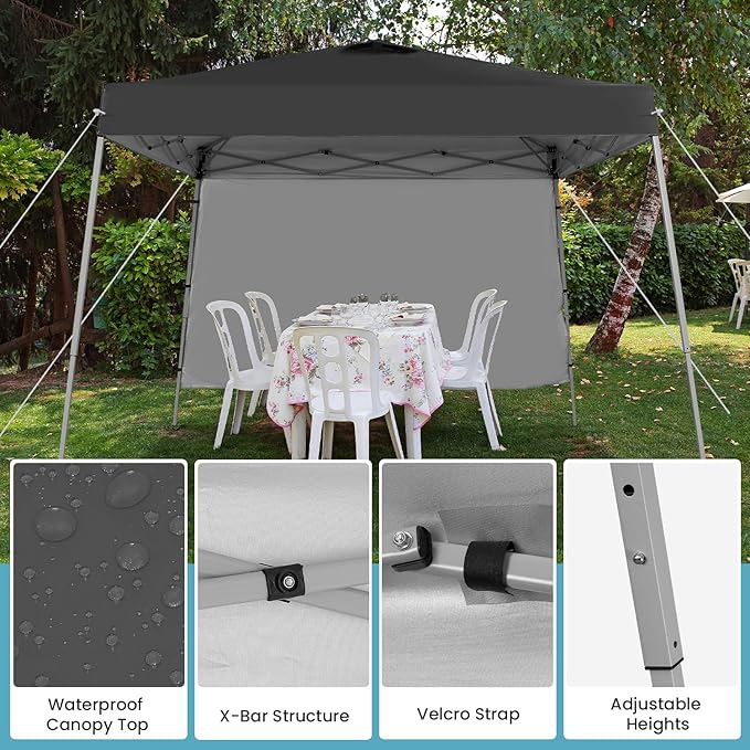 Canopy Tent, 10X10 FT Pop Up Canopy Outdoor Tent Slant Legs - Image 4