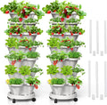 7 Tiered Strawberry Vertical Planters, 2 Pack Stacking Tower Garden by Tectsia