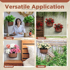Layhit 6 Pcs Wall Hanging Planters Outdoor Pot Planter Wine Barrel Planter - Image 5