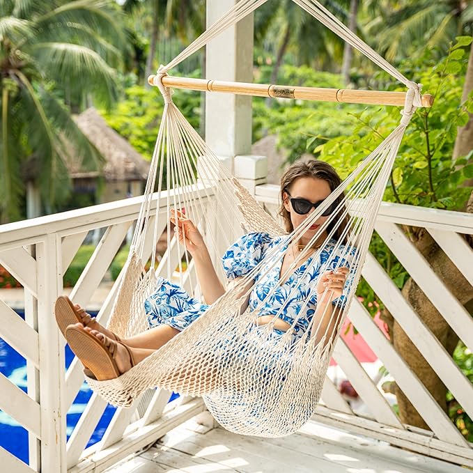 Lazy Daze Hammocks Chair Caribbean Hanging Rope Weaving Chair - Image 2
