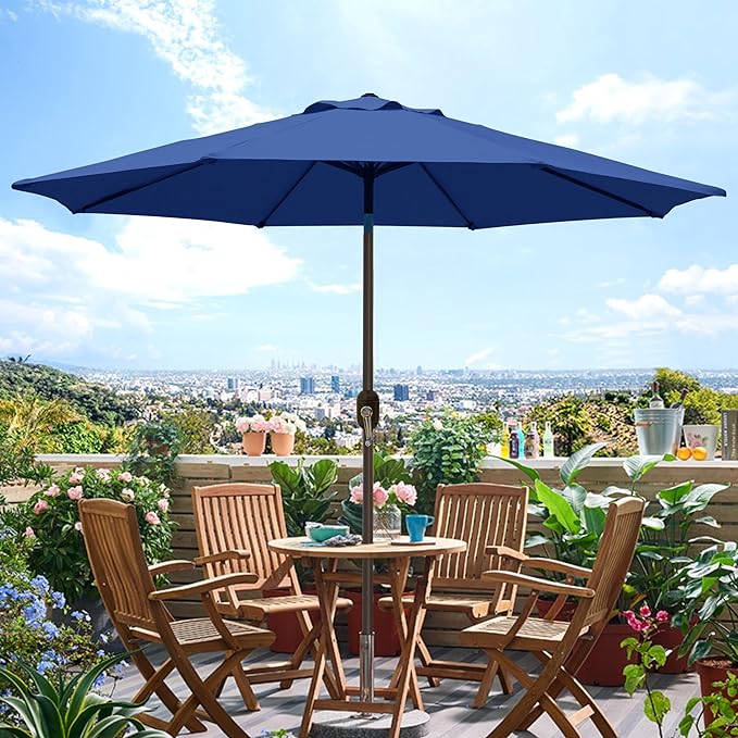 Blissun 9' Outdoor Patio Umbrella, Outdoor Table Umbrella, Yard Umbrella - Image 5
