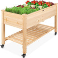 Best Choice Products Raised Garden Bed 48x24x32-inch Mobile Elevated Wood by BestChoiceProducts