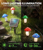 18 Pack 60FT Solar Mushroom Lights, IP65 Waterproof Garden Light Outdoor - Image 6