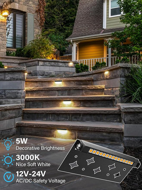 5W Retaining Wall Lights, 7 inch LED Hardscape Lighting Low Voltage Landscape - Image 2