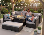 NICESOUL 29.3'' High Back Outdoor Patio Conversation Set - Image 3