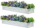2 Pack 6x1.5x1FT Galvanized Raised Garden Bed Kit, Outdoor Metal Planter Box by Meberam