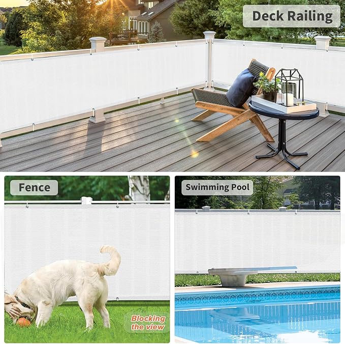 LOVE STORY Balcony Privacy Screen, 2.5'x8' Deck Shield Screen Fence Cover - Image 4