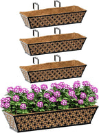 SPECILITE 24" Window Boxes Planters, Heavy Duty Metal Railing Planter Boxes by SPECILITE