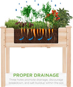 Best Choice Products 34x18x30in Raised Garden Bed, Elevated Wood Planter Box - Image 4