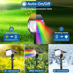 Peasur 6 Pack Solar Spot Lights Outdoor Color Changing, 7 Modes Halloween RGB - Image 3