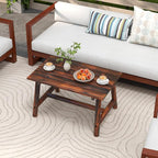 Tangkula Outdoor Coffee Table, Solid Wood Patio Desk - Image 2