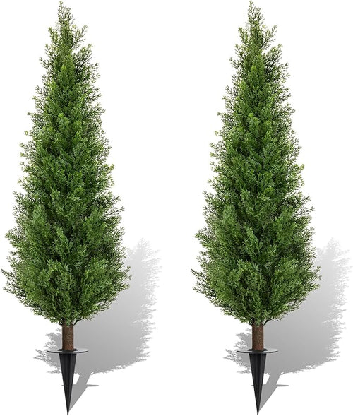 2 Pack 4ft Artificial Cedar Topiary Trees by Unknown
