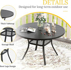 VICLLAX 41.2"x 28" Outdoor Round Patio Table - Image 7