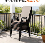 JEAREY Patio Dining Chairs Set of 4, Outdoor Stackable Dining Furniture Set - Image 7