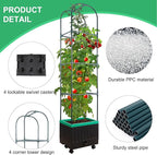Raised Garden Bed with Self Watering Garden Pots, Planter Box with Trellis - Image 4